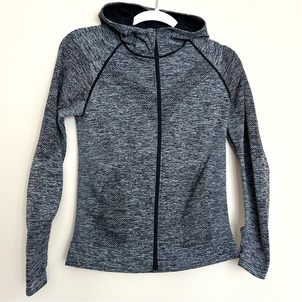 Women’s Black Gray Heather Zip Up Hoodie
